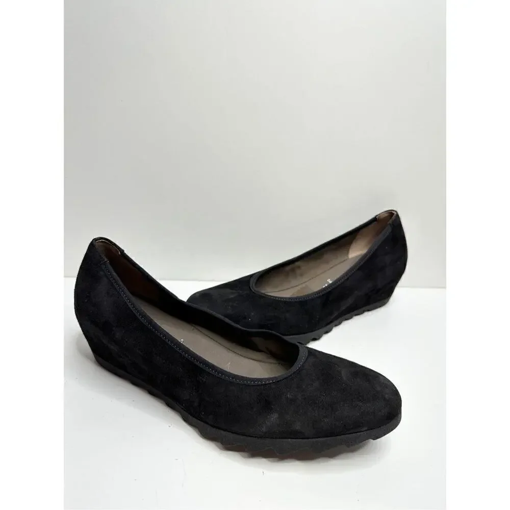 Garbor Sacchetto Womens Wedge Pump Slip On Shoes‎ Black Suede Size 9.5 US 7.5UK